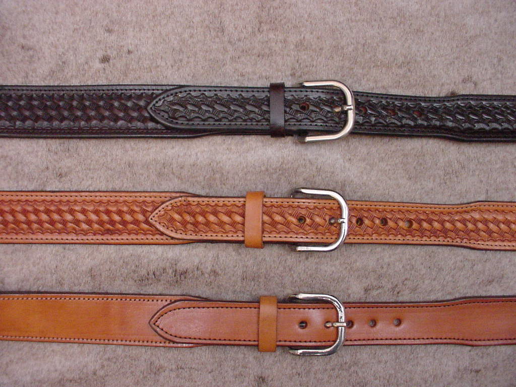 Leather dress belts