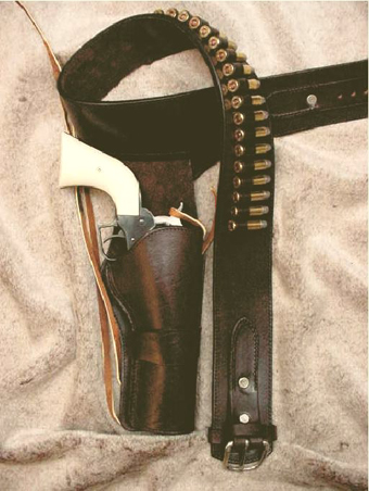 Single action leather holster crossdraw